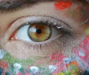 Colorful Eye Makeup Symbolizing Innovation in Safe Cosmetic Formulations