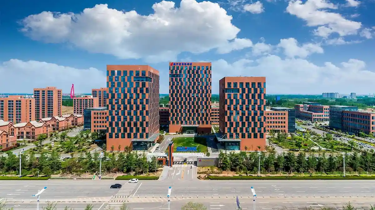 Hylix Chemicals corporate headquarters with modern office buildings and green surroundings