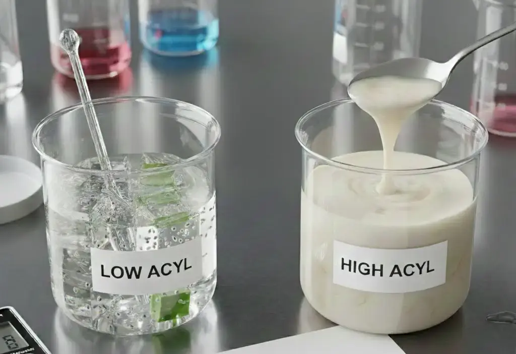 high acyl gellan gum vs low acyl gellan gum